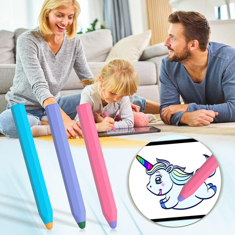 [Australia - AusPower] - Kids Stylus Pens for Touch Screens, Crayon Stylus Pen for Kids with 3 Extra Tips Compatible with iPad Air Mini Pro, iPhone, Dragon Touch, Android Tablet, Kids Edition Tablet(3 Pack) (red/Blue/Purple) red/blue/purple 