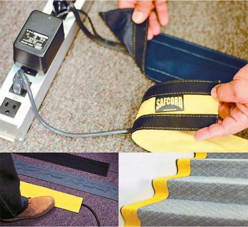 [Australia - AusPower] - Electriduct 3" SafCord Carpet Cord Cover Strip Secure and Hide Floor Cables and Wires - 3 Feet - Taupe | Works only on Commercial Carpet, Barber and Loop Style Rugs 3" Width x 3FT Length 
