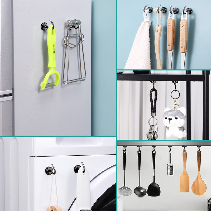 [Australia - AusPower] - 110LBS Strong Magnetic Hooks Heavy Duty, Magnets with Hooks, Magnet Hooks for Hanging, Magnetic Hook for Curtain, Home, Kitchen, Workplace (10 Pack) 110LBS-10pack 