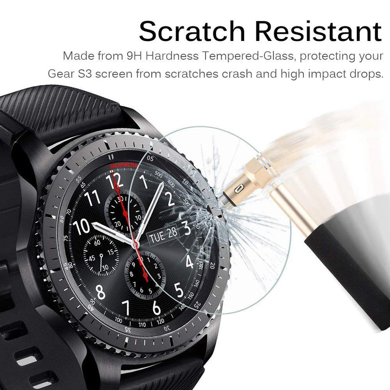 [Australia - AusPower] - [2+1 Pack] Compatible Samsung Galaxy Watch 46mm/ Gear S3 Case Cover with Screen Protector, Soft TPU Plated Protective Bumper Shell + Tempered Glass Screen Protector film for Gear S3 Frontier/Classic 