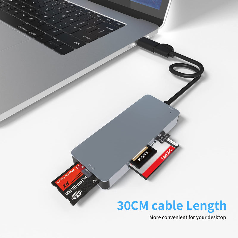 [Australia - AusPower] - USB 3.0 SD Card Reader, 5 in 1 USB USB-C to SD Micro SD MS CF M2 Card Reader Adapter Compatible for with Windows XP/Vista / 7/8 / 8.1/10, Mac OS, Linux 