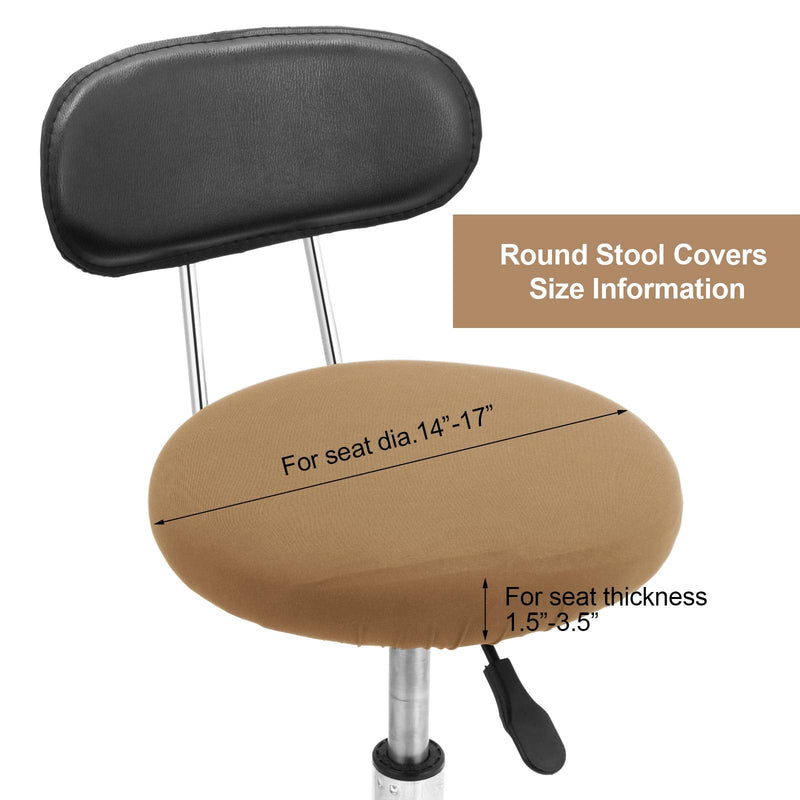 [Australia - AusPower] - Round Bar Stool Seat Covers Washable Stool Cushion Slipcover Elastic Bar Chair Covers for 14-17 Inch Chair (Camel Color,4 Pieces) Camel Color 4 
