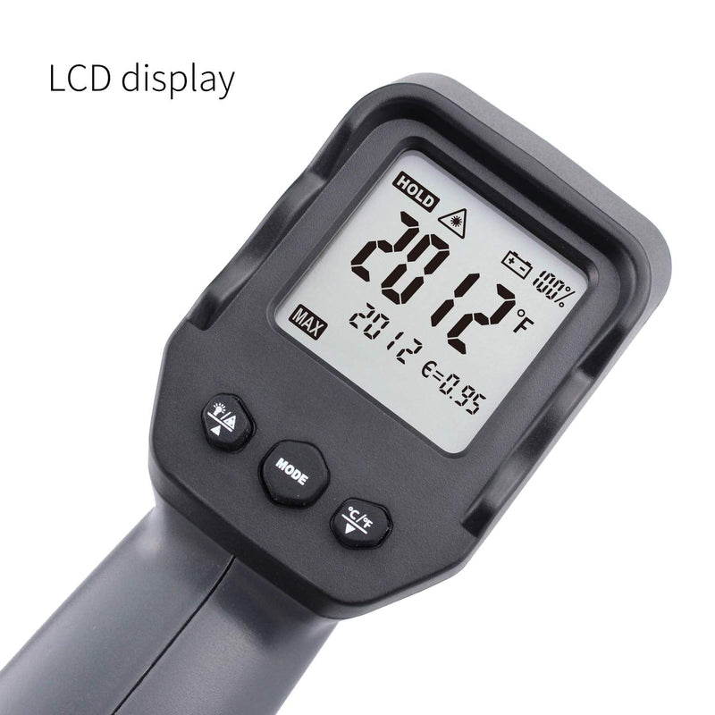[Australia - AusPower] - Kaemeasu Digital Infrared Thermometer -58℉-2012℉ (-50℃ to 1100℃) Dual Laser Multipurpose Temperature Gun,High/Low Temperature/Max/Min/Average/Difference Measuring,Power Percentage Display KM-IT1100 