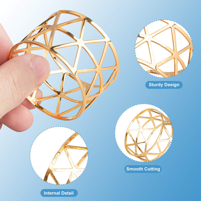 [Australia - AusPower] - 12PCS – Gold Napkin Rings, Napkin Rings Set of 12, Gold Napkin Holder for Dining, Anniversary, Birthday, Christmas, Candlelight Dinner, Holiday, Party of Table Setting, Table Decoration 