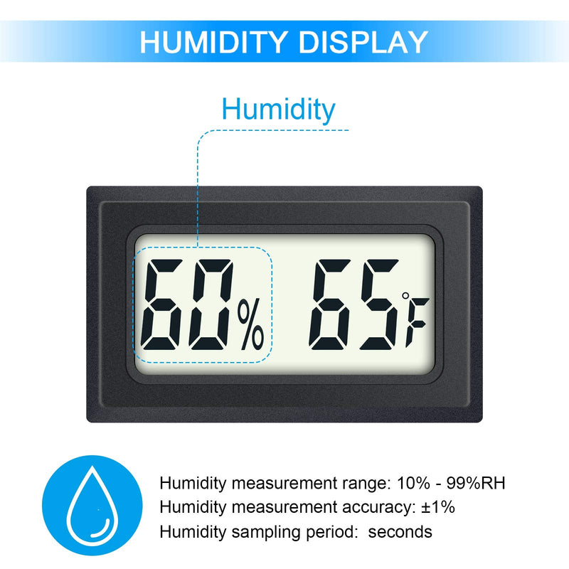 [Australia - AusPower] - Mini Digital Thermometer 2-Pack Hygrometer Indoor Humidity Monitor Temperature Humidity Gauge Meter with Fahrenheit (℉) for Humidors, Greenhouse, Garden, Cellar, Closet, Fridge Etc by DWEPTU 