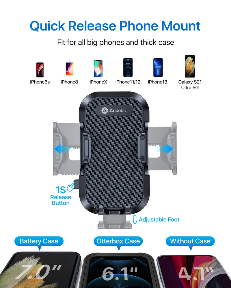 [Australia - AusPower] - [Newest & Solidest] andobil 15in Car Cup Phone Holder, [Stable & Adjustable] Long Neck Cup Holder Phone Mount for Car Truck, [Hold Big Phones Firmly] Fit for iPhone 13 12 11 Pro Max & All Cell Phones 