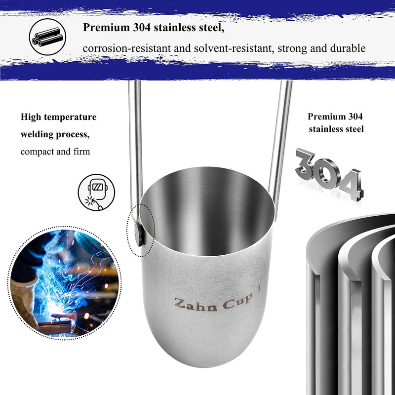 [Australia - AusPower] - Zahn Cup Immersion Viscosity Cup, Dip Type Stainless Steel Viscometers for Test The Viscosity of Newtonian or Approximate Newtonian Liquid (NO.4) NO.4 