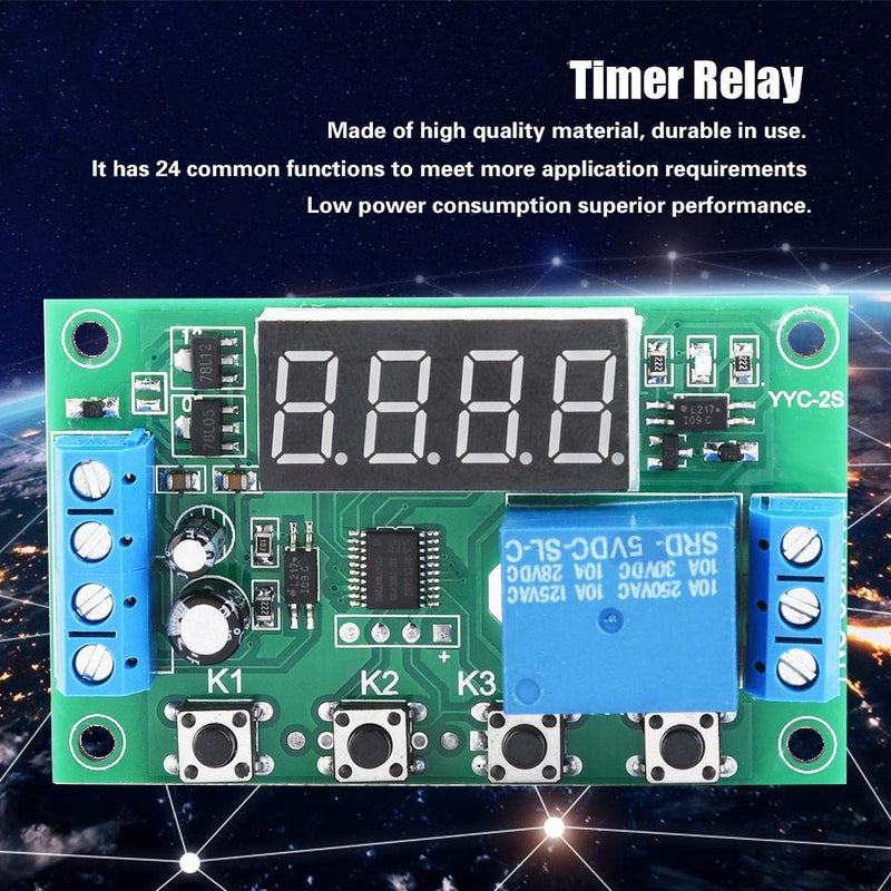 [Australia - AusPower] - Timer Relay, YYC-2S Automation Control Switch Module Adjustable Plastic Relay LED Display for Solenoid Valve, Water Pump, Motor, Light Belt,etc(5V) 