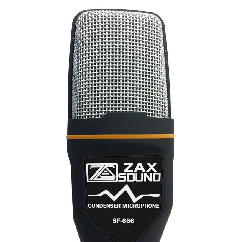 [Australia - AusPower] - ZaxSound SF666PRO Professional Cardioid Condenser Microphone and Tripod Stand for PC, Laptop, iPhone, iPad, Android Phones, Tablets, xBox and YouTube Recording 6" Black 