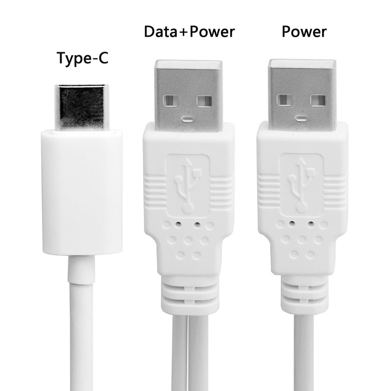 [Australia - AusPower] - Xiwai USB 3.1 Type C USB-C to Dual A Male Extra Power Data Y Cable for Cell Phone & Hard Disk 
