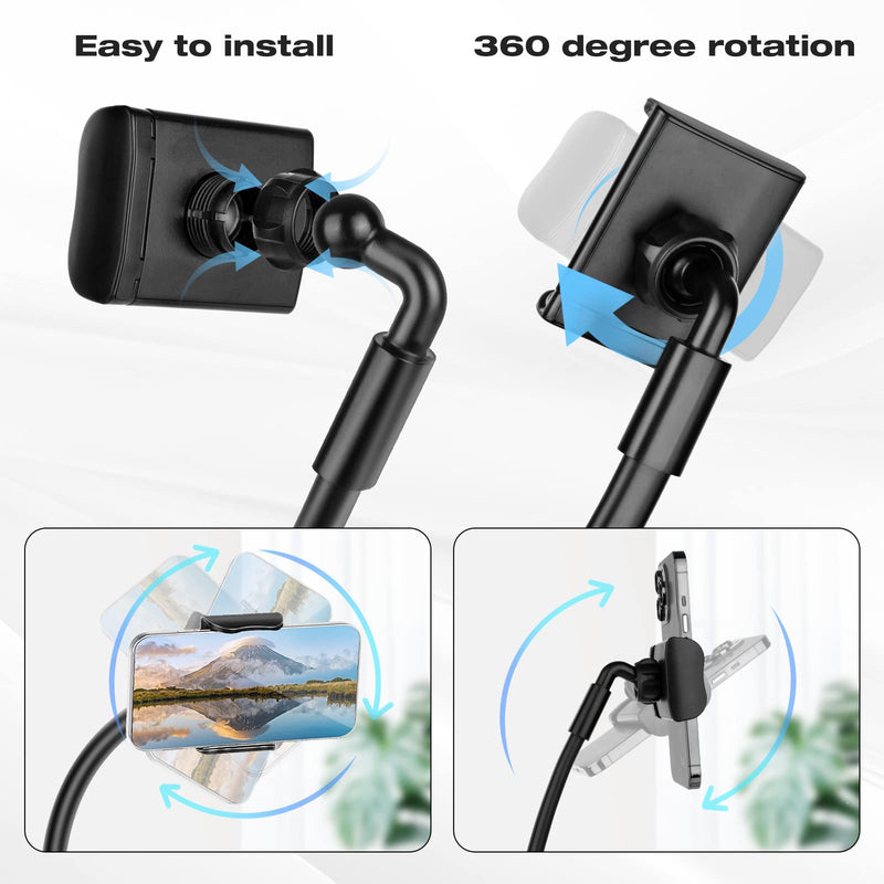 [Australia - AusPower] - Cell Phone Stand, Neck Cell Phone Holder, Flexible Long Arm Gooseneck Phone Holder for bed, 360 Degree Free Rotation Phone Mount, Universal Multi-Functional Mobile Phone Stand for 4.7''-6.7'' Phone 
