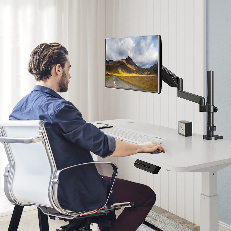 [Australia - AusPower] - WALI Bundle – 2 Items: Single Monitor Desk Mount and Laptop Holder Tray 