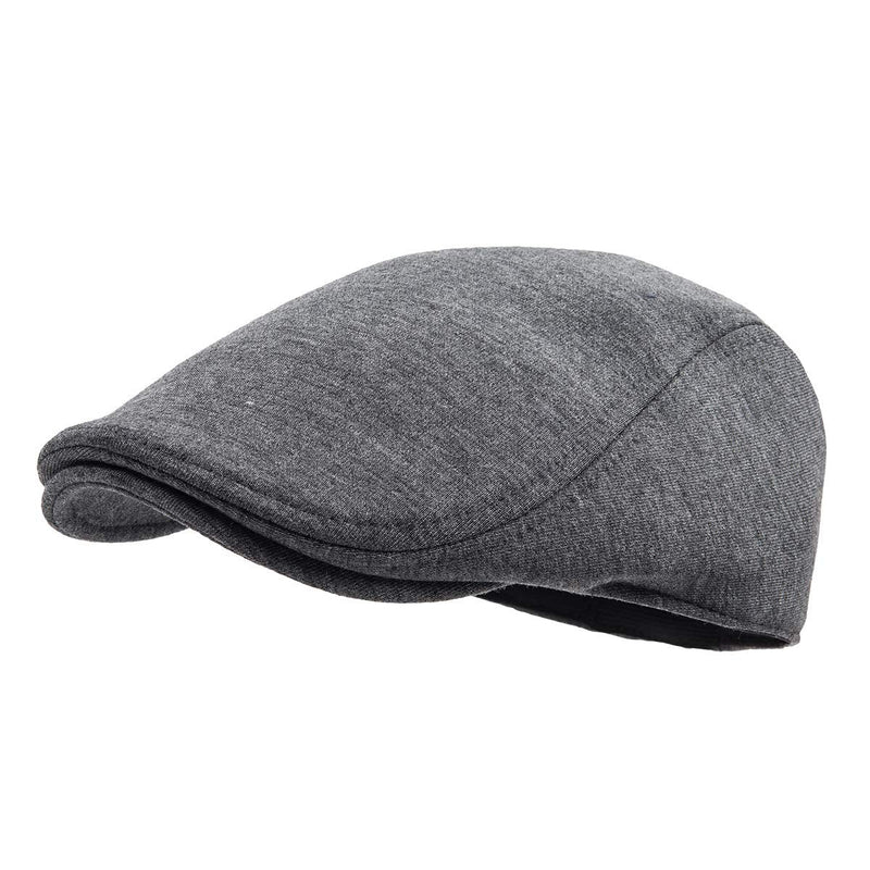 [Australia - AusPower] - FEINION 2 Pack Men Cotton Newsboy Cap Soft Fit Cabbie Hat Black/Dark Grey 