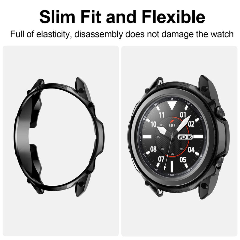 [Australia - AusPower] - Haojavo for Samsung Galaxy Watch 3 41mm Case, Slim Fit Flexible Armour Protector Shock-Proof All-Around Protective Cover Bumper Shell for Samsung Galaxy Watch 3 41mm Smartwatch Bands Accessories 
