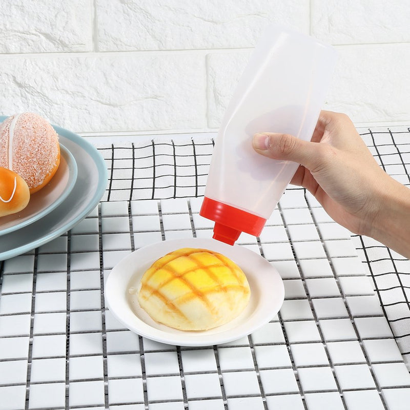 [Australia - AusPower] - Squeeze Bottle, 300ml Plastic Squeeze Condiment Bottles with 4-Hole, Ketchup Squeeze Bottle, Sauce Bottle, Safe Resin, for Ketchup Jam Mayonnaise Olive Oil Vinegar Red 