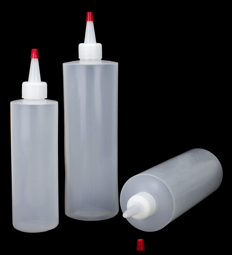 [Australia - AusPower] - BRIGHTFROM Squeeze Bottles, Condiment 16 & 8 oz SET, BPA Free Empty Plastic Containers with Red Cap, Great for Syrup, Ketchup, Mustard, Sauces, Dressing, Oil, Arts and Crafts, Leak Proof 