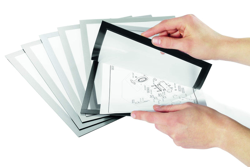 [Australia - AusPower] - Durable Magnetic DURAFRAME Plus Document Sign Holder, Letter-Size 8-1/2" x 11", Silver, 2 Pack (400423) 
