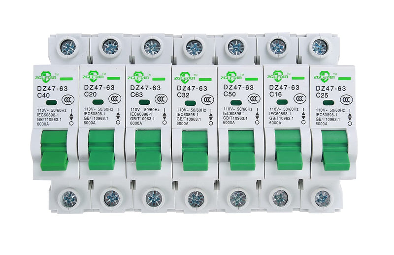 [Australia - AusPower] - ZGLEDUN Miniature Circuit Breaker - AC Mini Home Circuit Breaker 120V/240V DZ47-63 Din Rail Mount 1P 16A 1 Pole 