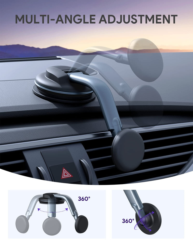 [Australia - AusPower] - Magnetic Phone Holder for Car [Super Strong Magnet & Never Block View] Dashboard Windshield Upgraded Suction Cup Car Phone Holder Mount Fit for All Cell Phone Handsfree Cell Phone Automobile Cradles 