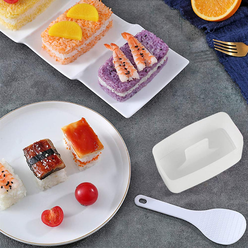 [Australia - AusPower] - 4 Pack Sushi Maker Kit, Non Stick Musubi Maker with Little Rice Paddle, Onigiri Triangle Sushi Press (Large & Small), Donut Rice Shaper Mold DIY Tool 