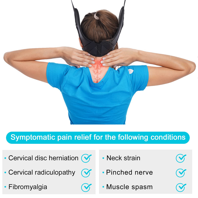 [Australia - AusPower] - Cervical Neck Traction Device for Home Use, Portable Neck Stretcher Hammock Over Door for Neck Pain Relief, Neck Sling for Spine Decompression 