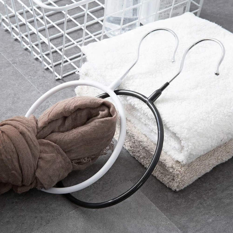 [Australia - AusPower] - Joyindecor Belt/Scarf Hangers for Closet - 8 PCS Nonslip Steel Tie Rings Holder Organizer for Neckties, Shawls Scarves, Pashminas (White) White 