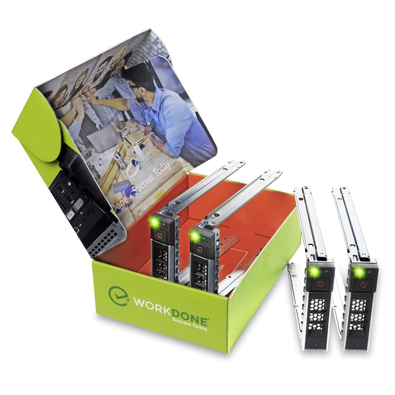 [Australia - AusPower] - WORKDONE 4-Pack - 3.5 inch Hard Drive Caddy - Compatible for Dell PowerEdge Servers - with Detailed Installation Manual - Sled Front Sticker Labels - Screwdriver- Added Tray Screws 