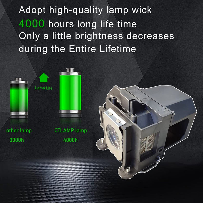 [Australia - AusPower] - CTLAMP A+ Quality V13H010L57 ELP57 Replacement Projector Lamp Bulb with Housing Compatible with elplp57 Epson EB-450Wi EB-455Wi EB-460 EB-460i EB-465i BrightLink 455Wi PowerLite 450W elp57a+ 