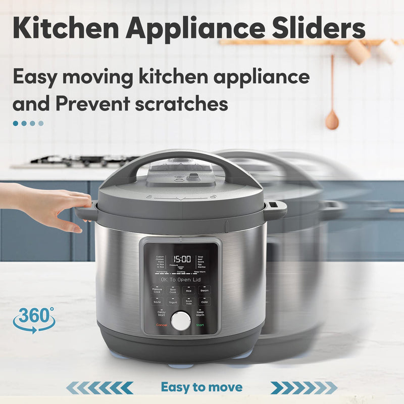 [Australia - AusPower] - Appliance Sliders for Kitchen Appliances, 24 PCS Self-Adhesive Small Kitchen Appliance Slider for Coffee Maker, Air Fryer, Pressure Cooker, Deep Fryer, Easy to Move & Space Saving Kitchen Accessories 19mm 