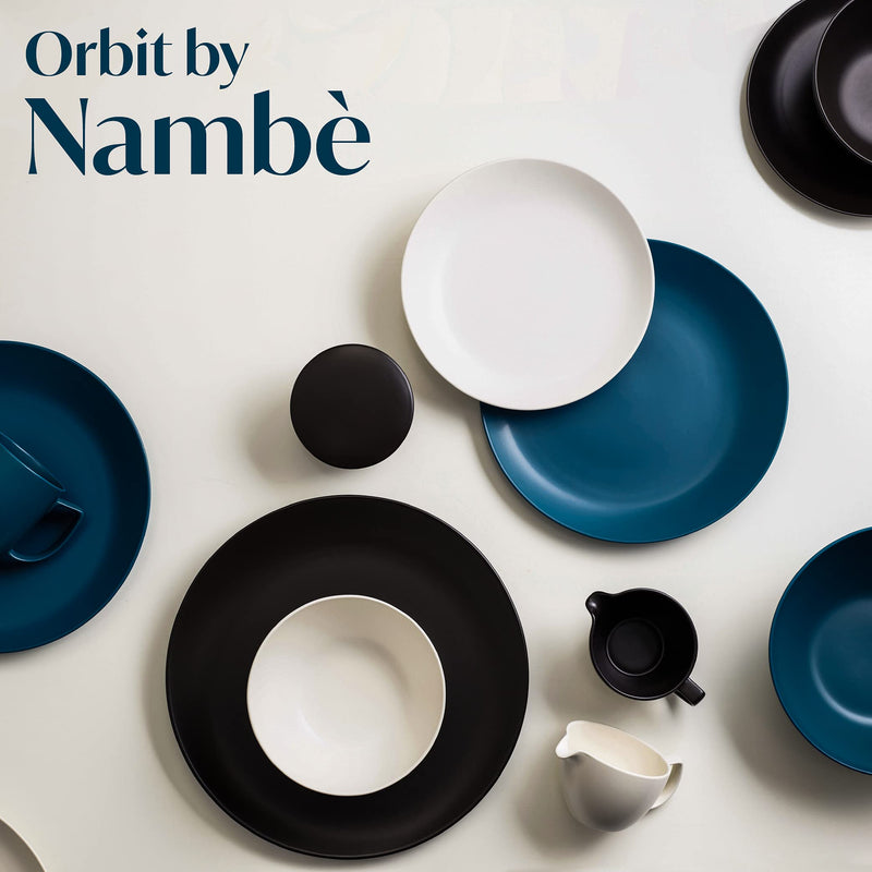 [Australia - AusPower] - Nambe - Serveware Collection - Aurora Blue Orbit Cream Pitcher - Measures at 3.5" x 5.25" x 4.5" - Designed by Robin Levien 