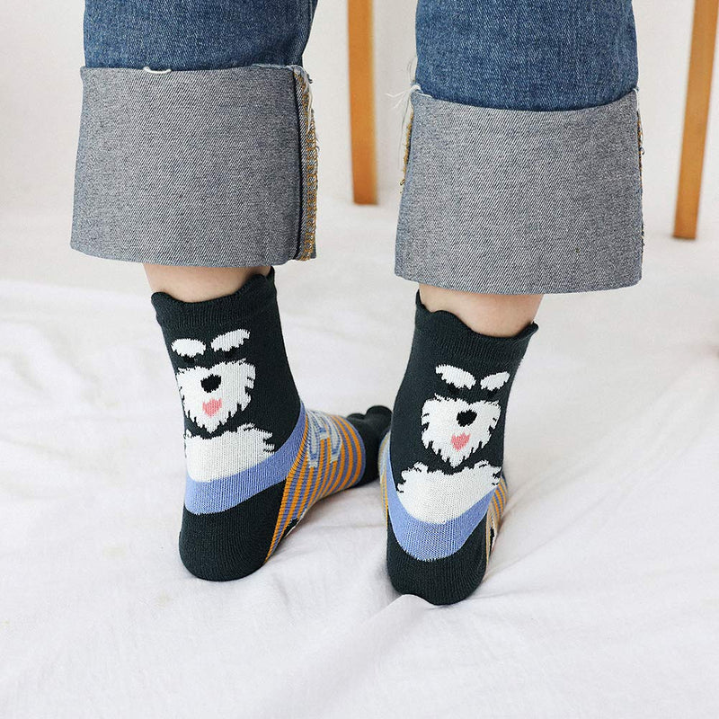 [Australia - AusPower] - ZAKASA Womens Toe Sock Cotton Five Finger Running Ankle Novelty Socks (Animal cat, US shoe 6-9) 805 