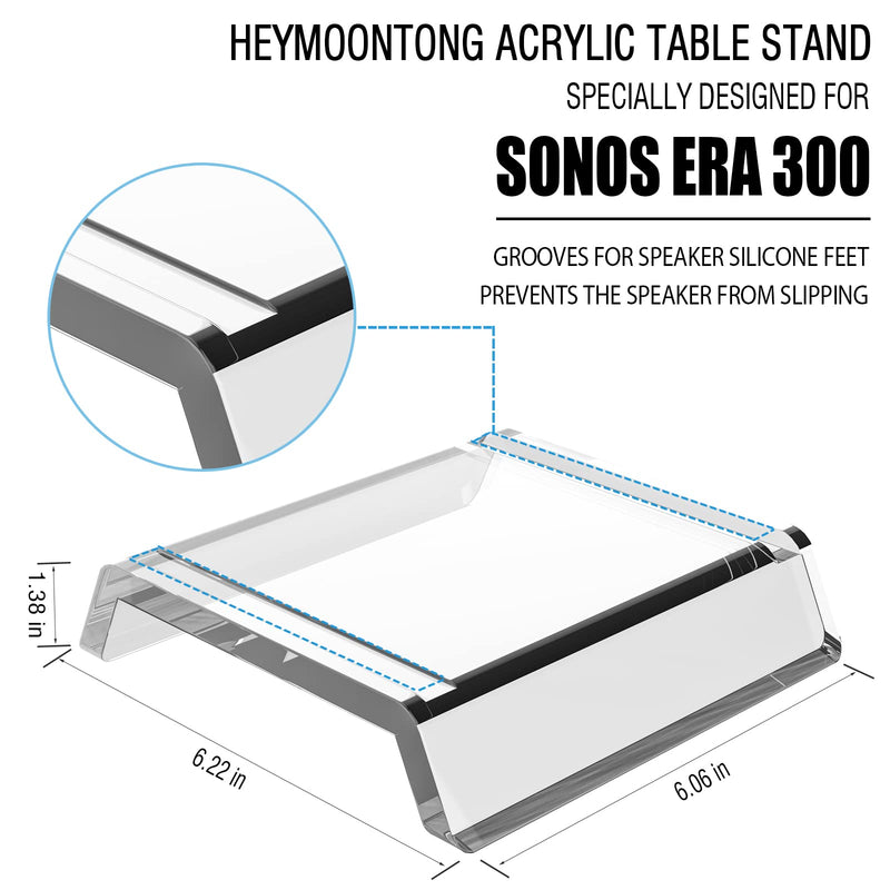 [Australia - AusPower] - HeyMoonTong Acrylic Table Stand for Sonos ERA 300 Wireless Speaker - Desktop Decorative Bracket Mounting Accessories for Sonos ERA 300 (Clear, 1-Pack) Clear 1 Pack 