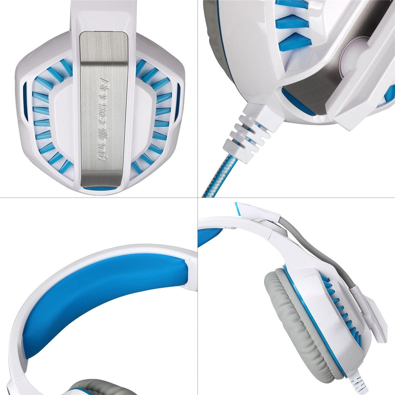 [Australia - AusPower] - BlueFire Professional Stereo Gaming Headset for PS4, PS5,Xbox One Headphones with Mic and LED Lights for Playstation 4, Xbox One, PC (White) White 