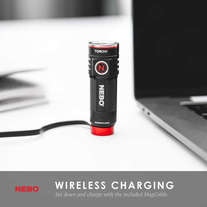 [Australia - AusPower] - NEBO 1000-Lumen Pocket Sized Flashlight: 4 Light Modes Plus Turbo Mode; Water and Impact Resistant; Power Memory Recall; Rechargeable Battery and MagDock Cable Included - 6878, Black 