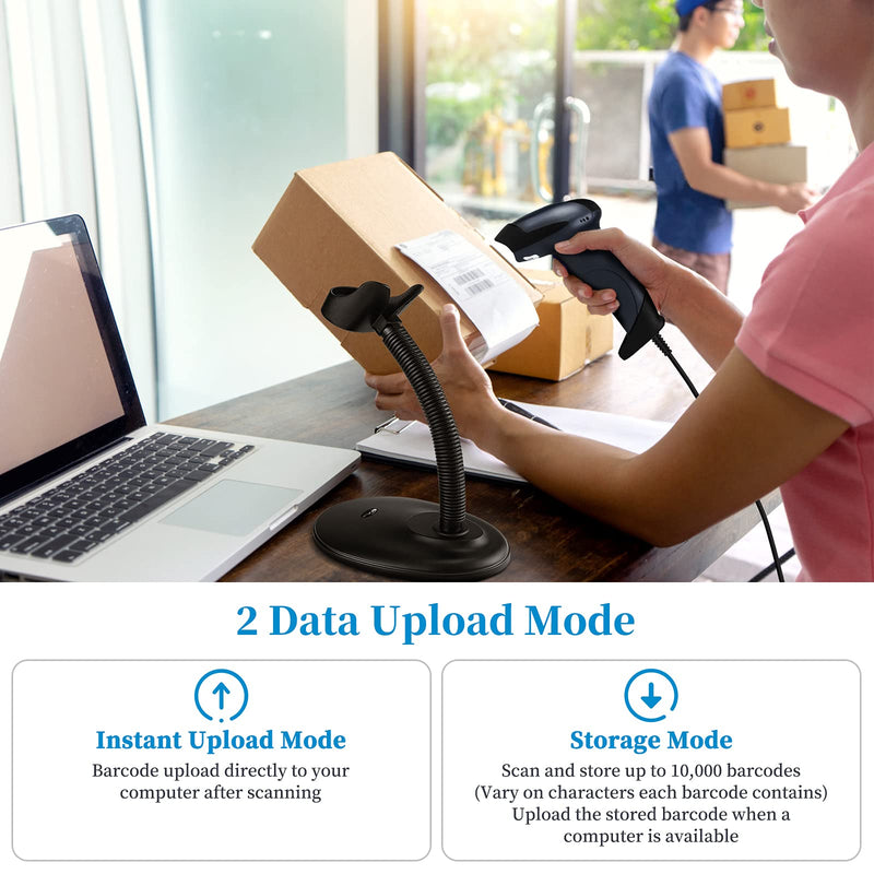 [Australia - AusPower] - NETUM Bluetooth Barcode Scanner with Stand 2.4G Wireless & Bluetooth & Wired 1D CCD Scanner Gun for Supermarket, Store, Warehouse Handheld Bar Code Reader Work with Windows, Mac,Android, iOS 
