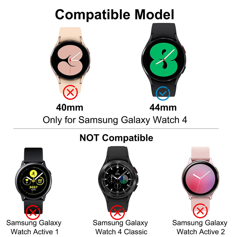 [Australia - AusPower] - KPYJA for Samsung Galaxy Watch 4 Screen Protector 44MM, All-Around TPU Anti-Scratch Flexible Case Soft Protective Bumper Cover for Galaxy Watch 4 Smartwatch (44mm, Clear+Clear) 