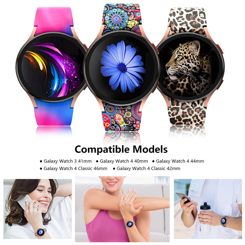 [Australia - AusPower] - Wasehal Floral Bands Compatible for Samsung Galaxy Watch 4 band 40mm 44mm galaxy watch 4 classic band 46mm 42mm, 20mm soft Replacement Silicone Bands for Galaxy Watch 3 41mm Band for Women Men Jellyfish 