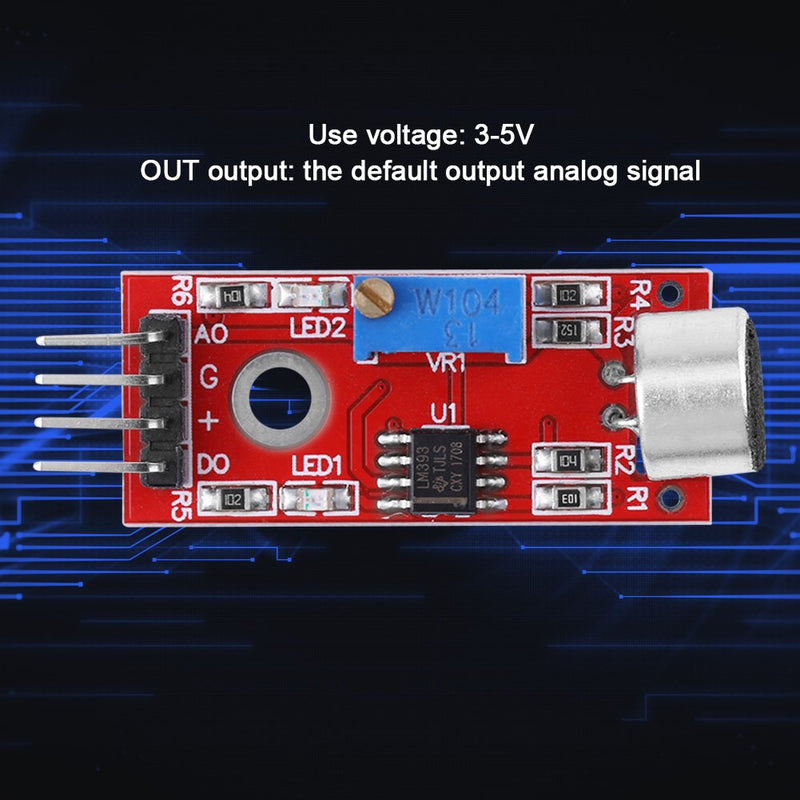 [Australia - AusPower] - DC 3.3V/5V Microphone Module,High Sensitivity Microphone Audio Amplifier Module Output 20dB Gain Low Noise 