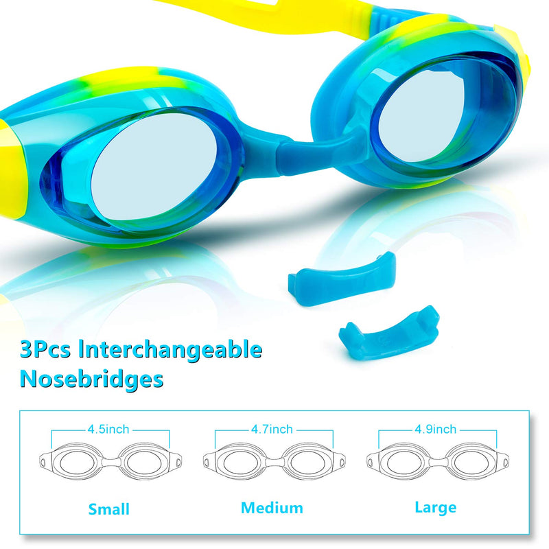 [Australia - AusPower] - VETOKY Kids Swim Goggles, Pack of 2 Anti Fog Swimming Goggles UV Protection Clear No Leaking for Child and Youth Ages 3-12 Blue+black 