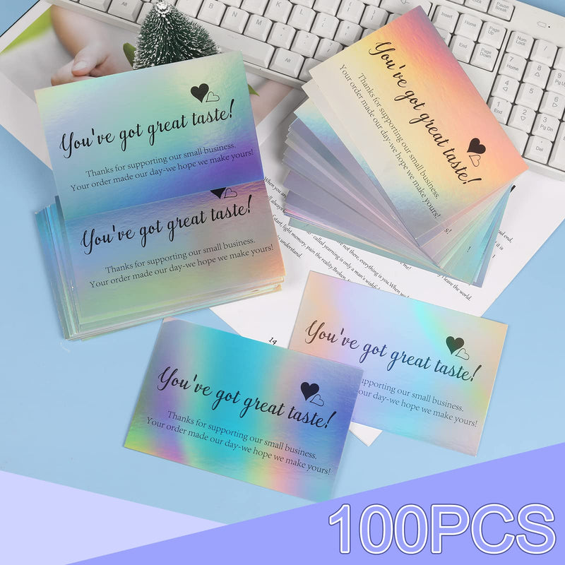 [Australia - AusPower] - 100 Thank You for Your Order Cards, 4x6 Inch Thank You for Supporting Small Business Purchase Cards Holographic Thanks Greeting Cards for Business Owner Retail Store 100PCS 