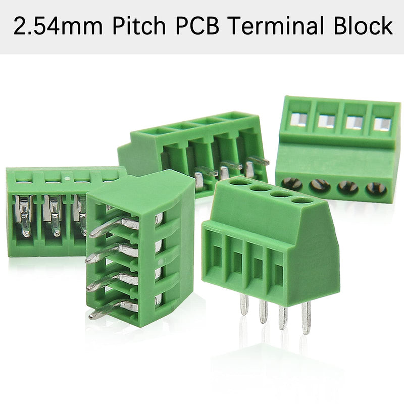 [Australia - AusPower] - Qjaiune 4-Pin 2.54mm Pitch PCB Terminal Block, 150V 6A Mount Screw Terminal Connector (20Pcs) 4 Pin-20 Pcs 