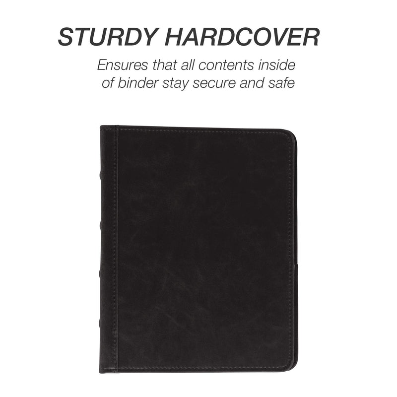 [Australia - AusPower] - Samsill Vintage Hardback Jr. Book Style 3 Ring Binder, 1 Inch Round Ring, Holds 200 Sheets – Black 