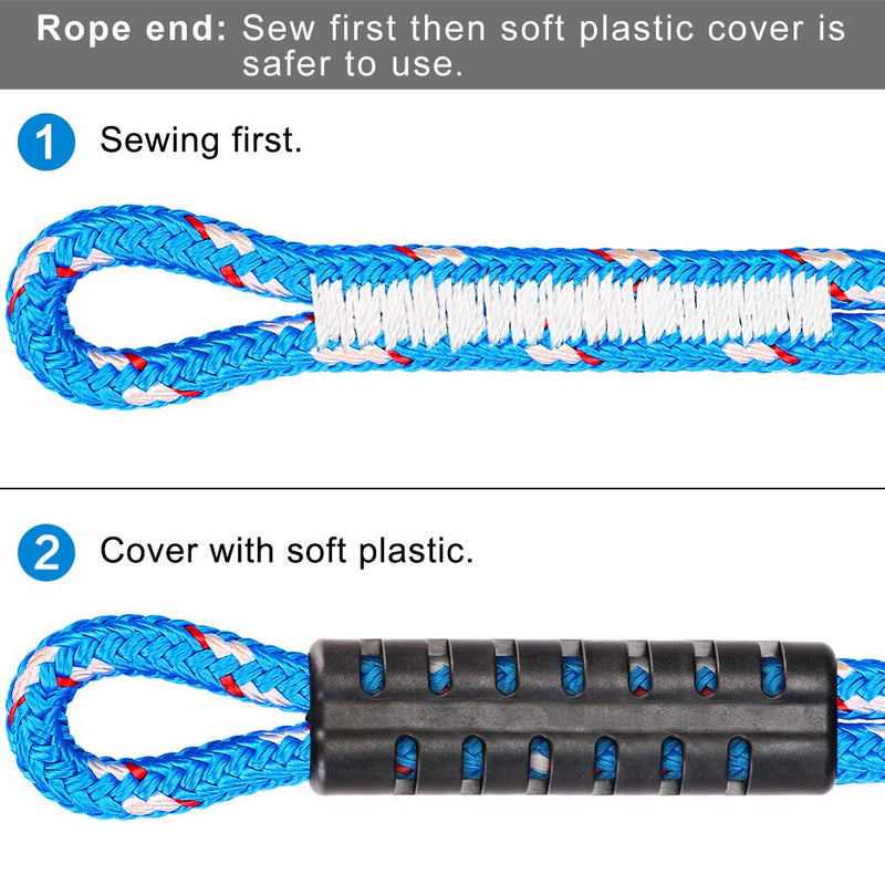 [Australia - AusPower] - BeneLabel Tow Rope Quick Connector for Tubing with Stainless Steel Connector, Water Sport Towable Connector 18.3" 