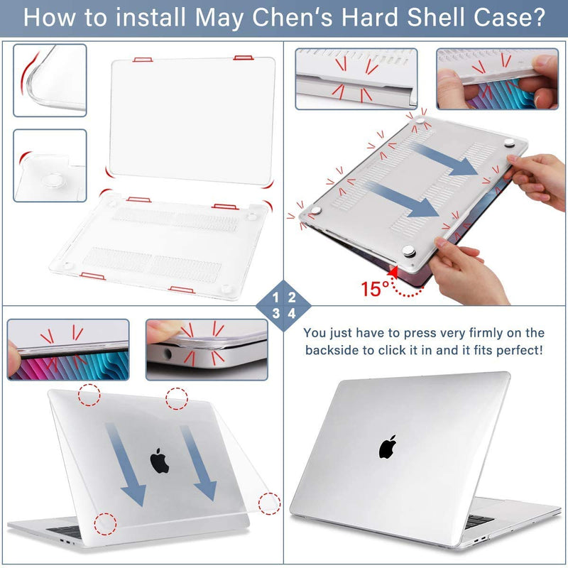 [Australia - AusPower] - May Chen Newest for MacBook Pro 13 inch Case 2020 Release A2338 M1 A2289 A2251,Plastic Crystal Clear Hard Shell Case Cover for MacBook Pro 13 with Retina Display and Touch Bar Fits Touch ID, Clear 