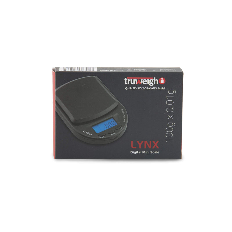 [Australia - AusPower] - Truweigh LYNX Digital Mini Scale - (100g x 0.01g - Black/Black) - Digital Travel Scale - Mini Digital Scale - Small Pocket Size Scale - Traveling Scales Digital Weight - Travel Digital Kitchen Scale 