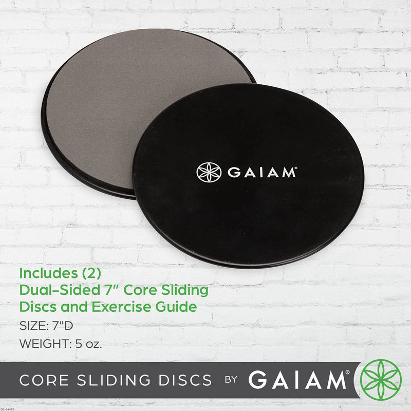 [Australia - AusPower] - Gaiam Core Sliding Discs - Dual Sided Workout Sliders for Carpet & Hardwood Floor - Home Ab Pads Exercise Equipment Fitness Sliders for Women and Men 