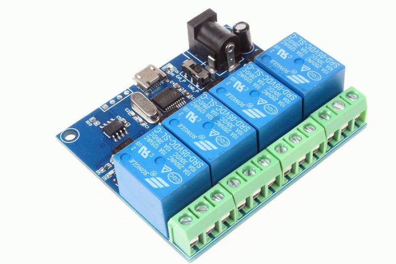 [Australia - AusPower] - NOYITO 4-Channel Micro USB Relay Module USB Smart Control Switch USB Intelligent Control Switch 