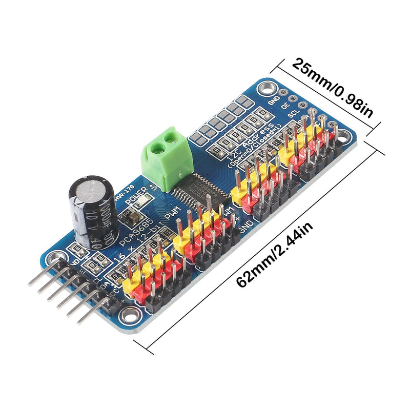 [Australia - AusPower] - Alinan 4pcs PCA9685 16 Channel 12 Bit PWM Servo Motor Driver Board I2C IIC Module IIC Interface One Size 4 