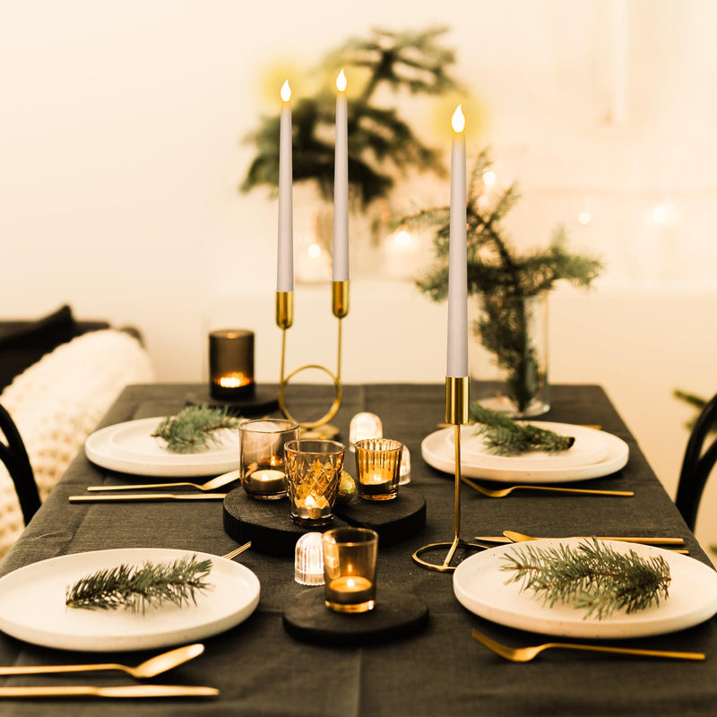 [Australia - AusPower] - Sequpr 12 Pcs Flameless Taper Candles Flickering with Remote Timer, Battery Operated Taper Candles, 11 inches Led Candlesticks for Christmas, Thanksgiving, Church, Wedding Decorations(Ivory) 