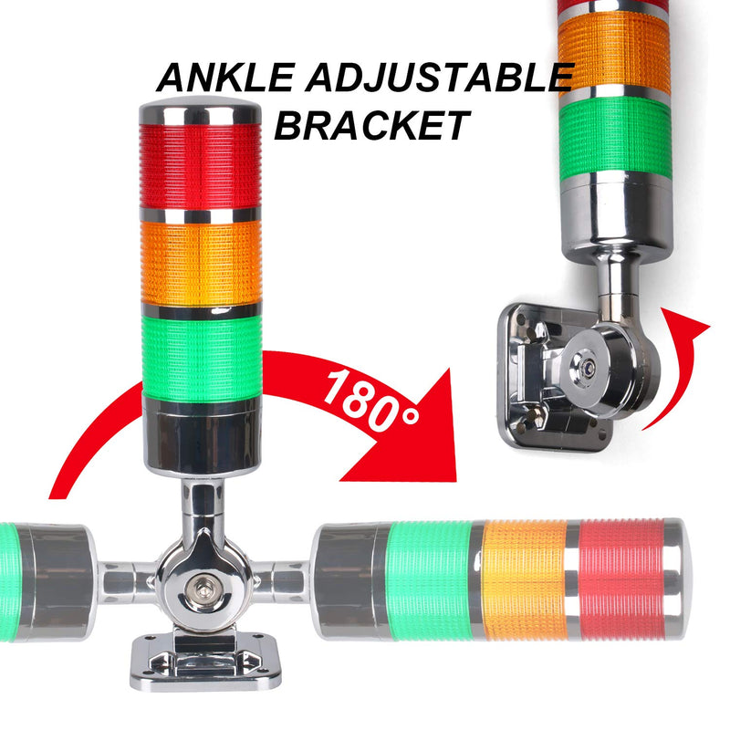 [Australia - AusPower] - 12-24V LED Stack Tower Lights, Industrial Warning Lights, Andon Lights, Column Signal Tower Indicator Lamp Beacon, Continuous/Flashing Light Switchable, 1 Level (Without Buzzer) DC 12 to 24V 1-Layer/no Buzzer 